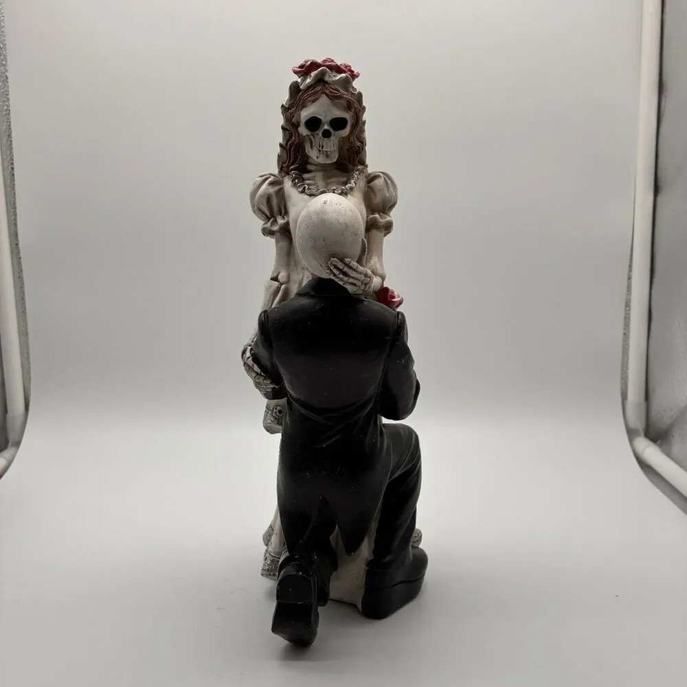 Skeleton Bride And Groom In Love. Goth, Halloween, Day Of The Dead Decor 12”